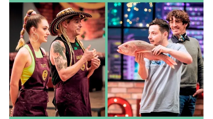 Naty, Gastón, Pollo y Felipe en Masterchef Celebrity.