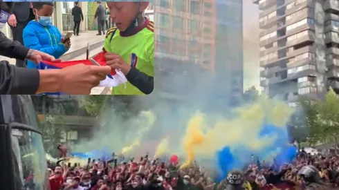 La selección de Venezuela recibió el apoyo de su afición en Santiago.