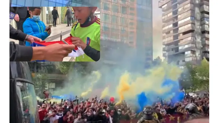 La selección de Venezuela recibió el apoyo de su afición en Santiago.