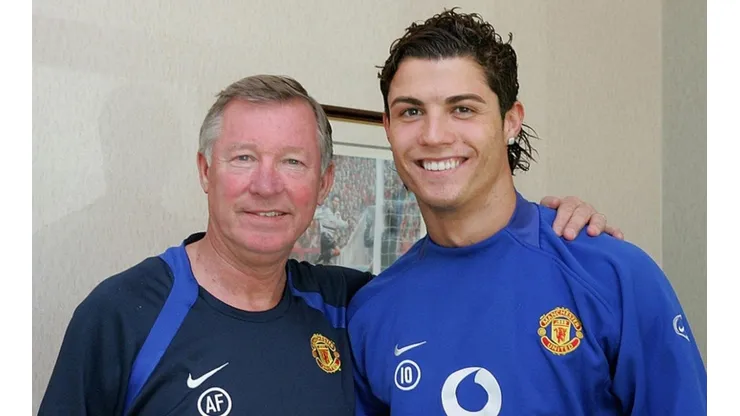 Cristiano Ronaldo junto a Sir Alex en su primera experiencia con el Man United