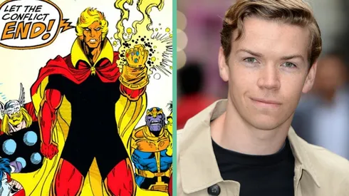Adam Warlock en los cómics de Marvel y Will Poulter en la vida real.