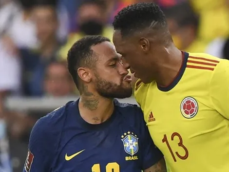 Amor americano: Neymar y Yerry Mina casi se dan un besito