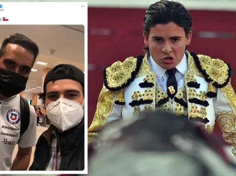Torero de fama mundial se toma una selfie con Claudio Bravo