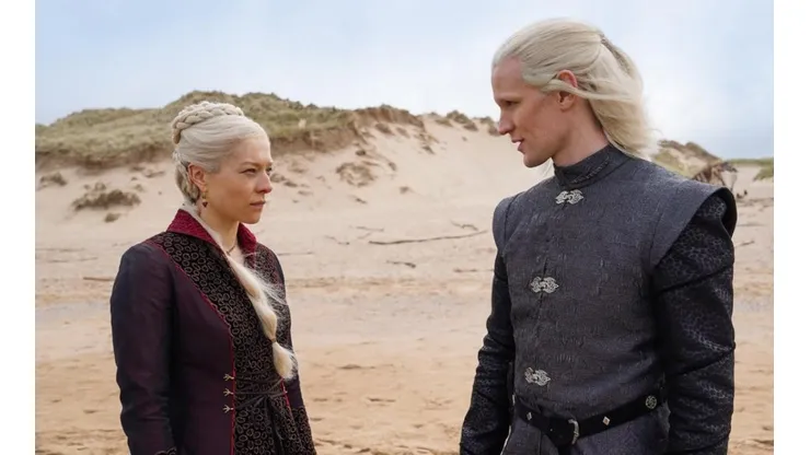 Emma D'Arcy como la princesa Rhaenyra Targaryen y Matt Smith como el príncipe Daemon Targaryen.