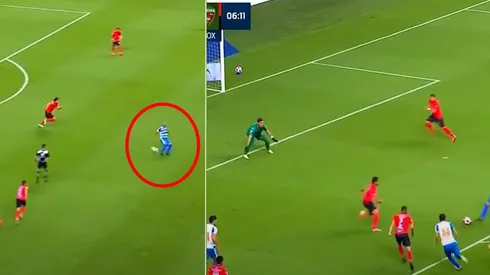 Chupete Suazo marcó de zurda frente al