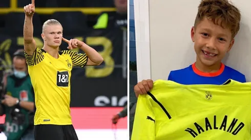 Haaland le envió una camiseta autografiada a Benjamín Suárez