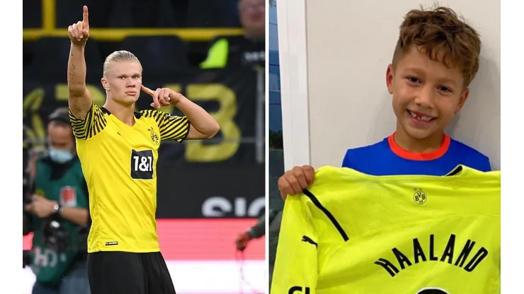 Haaland le envió una camiseta autografiada a Benjamín Suárez