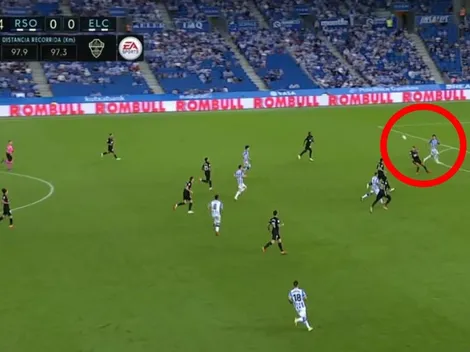 Se le pasó: Roco comete error y propicia gol de la Real Sociedad