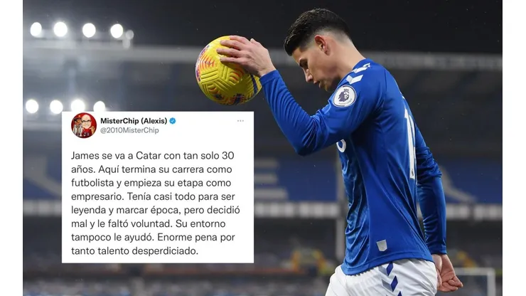 Mister Chip critica a James Rodríguez por su partida de la Premier League