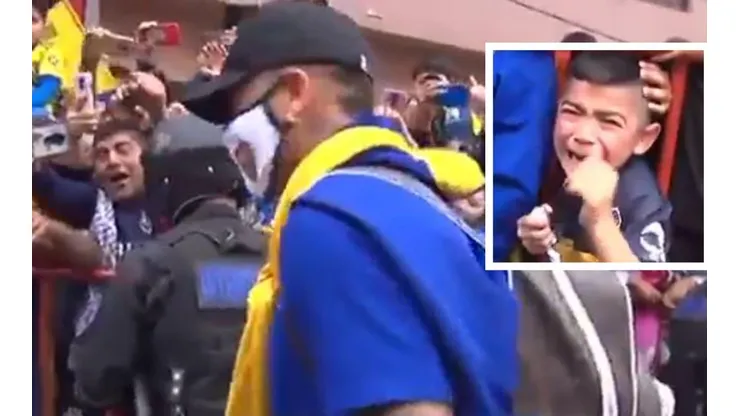 Marcos Rojo fue a saludar a la hinchada de Boca Juniors