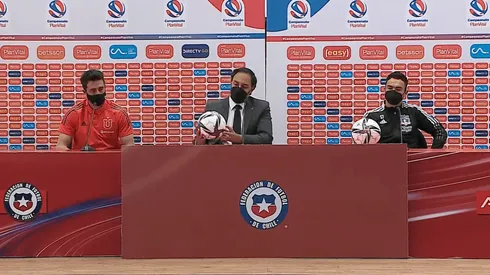De Paul y Suazo hablan en rueda de prensa como capitanes de la U y Colo Colo en la previa del superclásico.