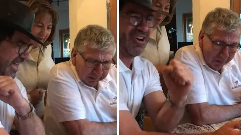 Marcelo Salas junto a su padre cantando