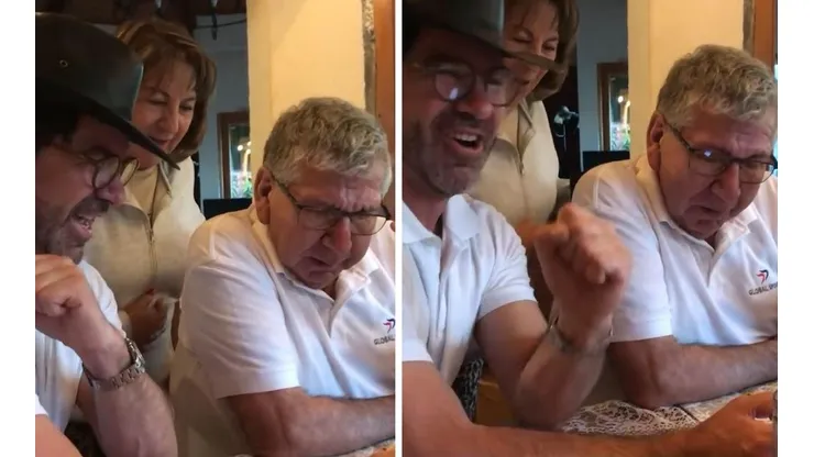 Marcelo Salas junto a su padre cantando