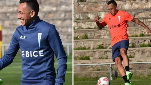 Orellana en su primer entrenamiento con la UC