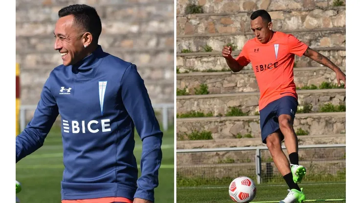 Orellana en su primer entrenamiento con la UC