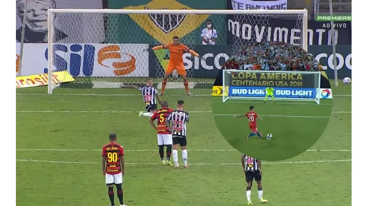 El golazo de Edu Vargas al puro estilo de Charles Aránguiz: cañonazo a media altura hacia la derecha.