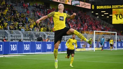 Haaland celebrando tras anotarle al Union Berlin