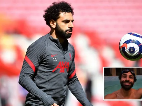 Mo Salah se vuelve loco y se recupera en la piscina a las 3 AM