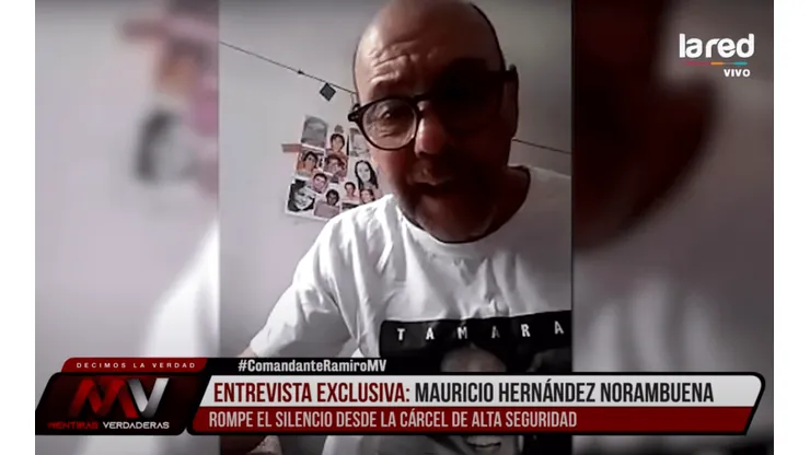 El Comandante Ramiro en medio de la entrevista con Mentiras Verdaderas, de La Red.