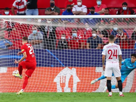 Cuatro penales en primer tiempo entre Sevilla y Salzburgo