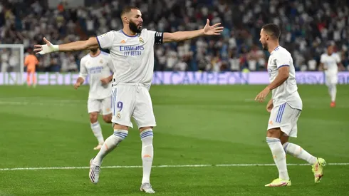 Benzema celebra tras la victoria sobre Celta de Vigo