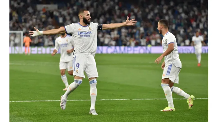 Benzema celebra tras la victoria sobre Celta de Vigo
