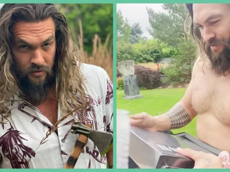Momoa en éxtasis al hacer unboxing de la edición de lujo de The Black Album
