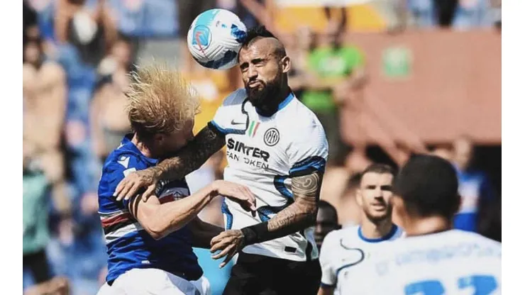 Arturo Vidal en el duelo frente a la Sampdoria este domingo