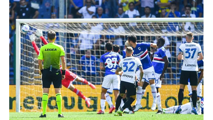 Inter de Milán abrió la cuenta ante la Sampdoria con un espectacular tiro libre de Federico Dimarco
