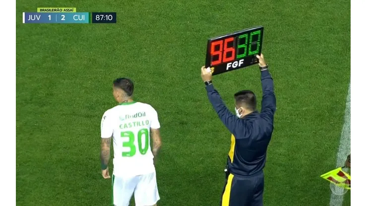 Nicolás Castillo ingresó cuando el reloj llegaba a los 88 minutos en la caída de Juventude 2-1 ante Cuiabá.