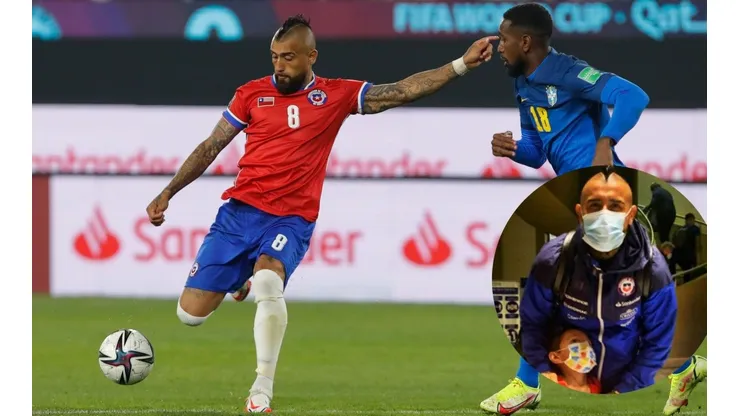 Arturo Vidal recibe el cariño de un hincha muy especial.