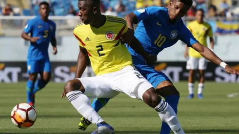 Carlos Cuesta jugando en la Sub 20 de Colombia
