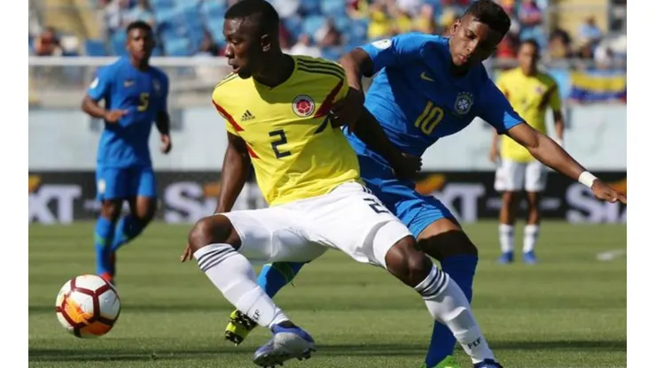 Carlos Cuesta jugando en la Sub 20 de Colombia
