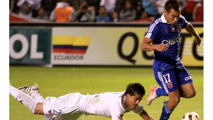 Eduardo Varga anotó el único tanto en la fina de ida de la Copa Sudamericana, en el mismo estadio que la Roja enfrentará a Ecuador. Foto: Agencia Uno