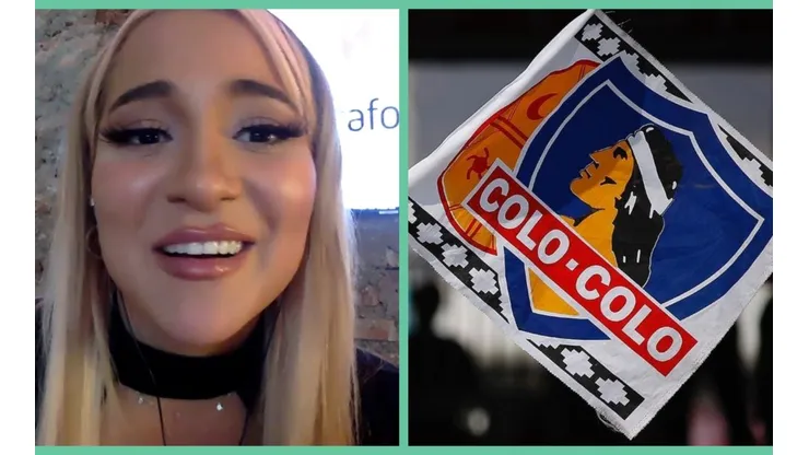 Princesa Alba conversando con la prensa a propósito del lanzamiento de su primer disco besitos, cuídate.