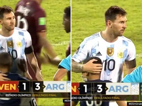 Niño venezolano recibe un soñado abrazo de Messi