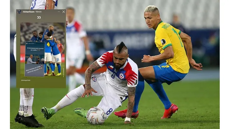 Richarlison se burla otra vez: Chile y Vidal las nuevas víctimas del ácido brasileño.