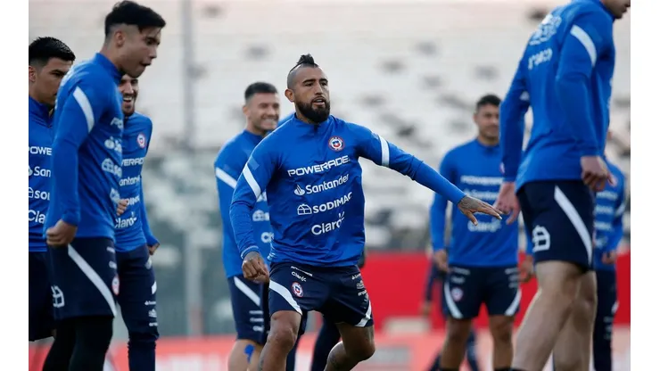 La Roja entrenó en el estadio Monumental.
