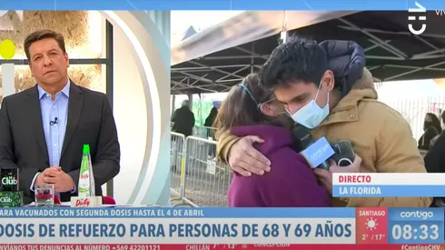 El momento preciso de Contigo en la Mañana protagonizado por Juan Pablo Queraltó y la viuda del ex trabajador de CHV