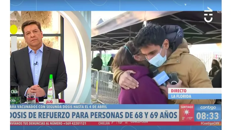 El momento preciso de Contigo en la Mañana protagonizado por Juan Pablo Queraltó y la viuda del ex trabajador de CHV