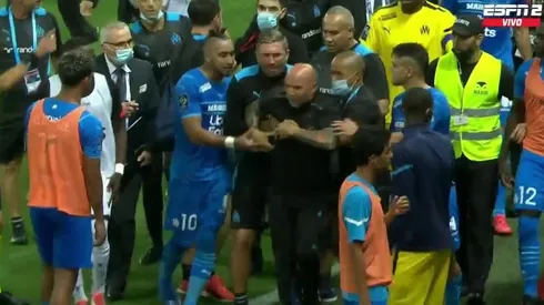 Jorge Sampaoli terminó caliente el compromiso ante Niza.