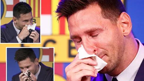 Messi en su despedida del Barcelona
