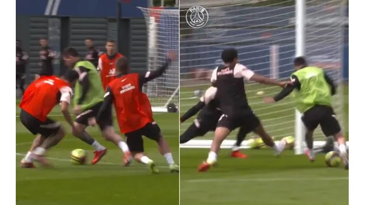 Lionel Messi se lució en el entrenamiento