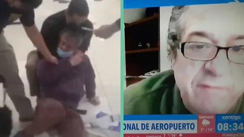 El doctor Jaime García en el incidente que protagonizó en el Aeropuerto y el mismo profesional conversando con Contigo en la Mañana.