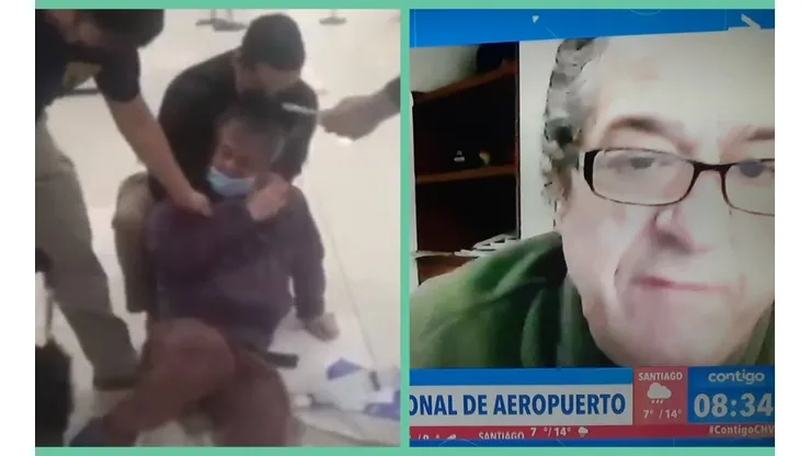 El doctor Jaime García en el incidente que protagonizó en el Aeropuerto y el mismo profesional conversando con Contigo en la Mañana.
