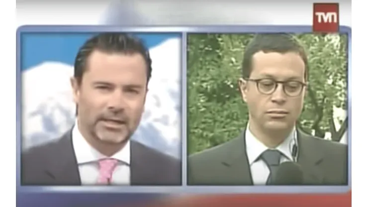 Felipe Camiroaga al aire enfrentando al misnitro Rodrigo Hinzpeter.