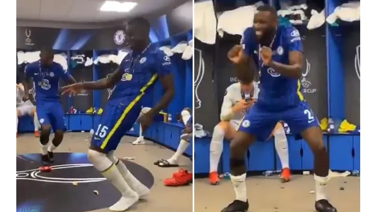 Zouma y Rudiger celebrando el título de la Supercopa