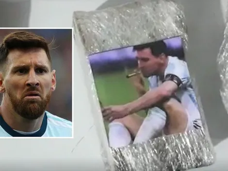 Incautan drogas con imagen de Leo Messi fumándose un pito