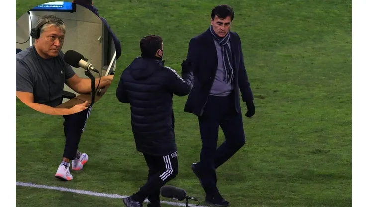 Patricio Yáñez le da con todo a Gustavo Quinteros.