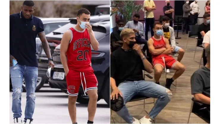 Sergiño Dest acudió a la solemne despedida de Lionel Messi vestido de jugador de basket
